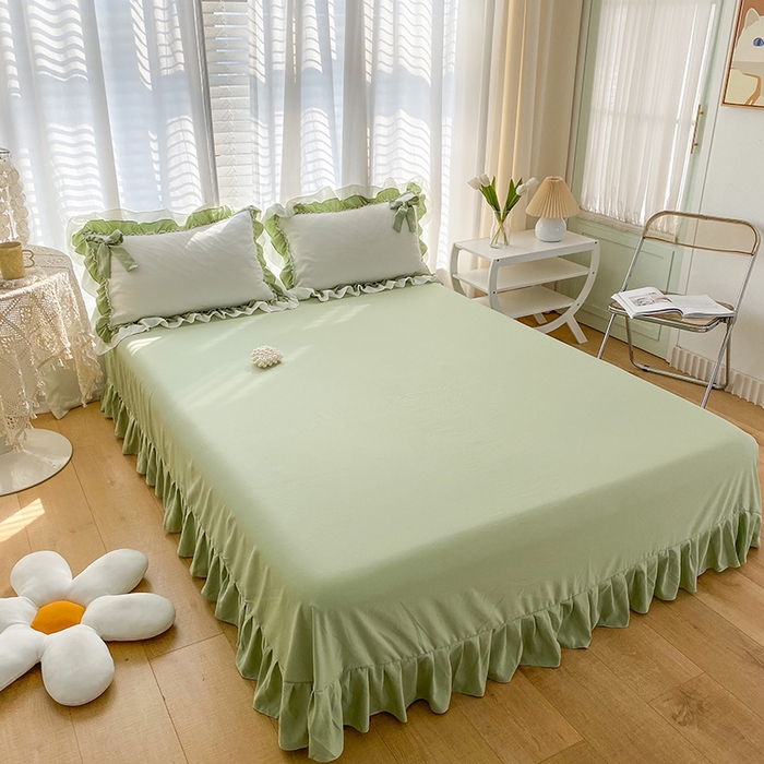 91家纺网 家纺一手货源 找家纺 唐人居 2025新款水洗棉麻梦幻系列 梦幻白绿