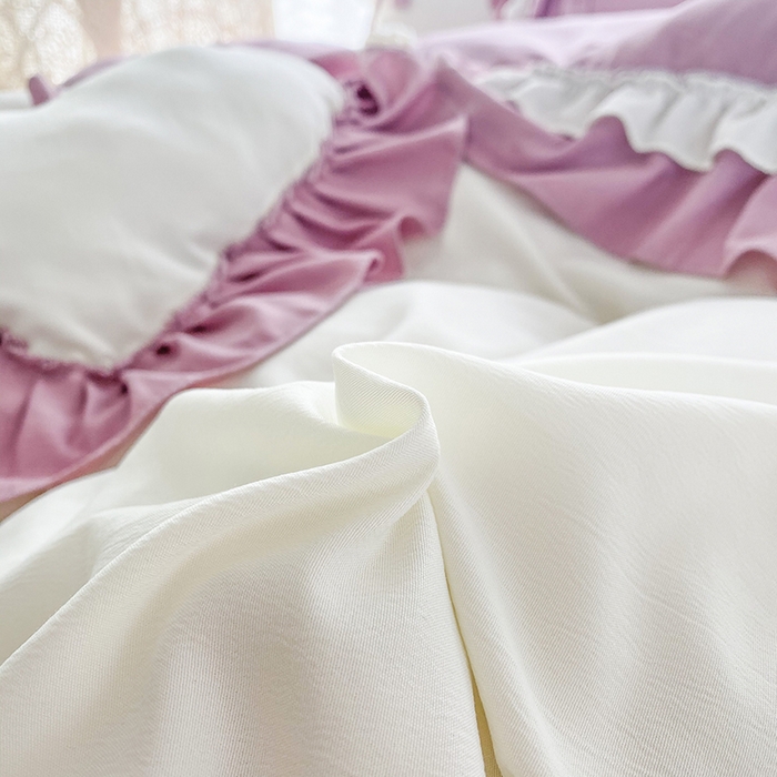 91家纺网 家纺一手货源 找家纺 唐人居 2025新款水洗棉麻梦幻系列 梦幻白紫