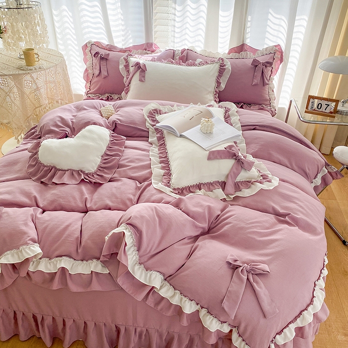 91家纺网 家纺一手货源 找家纺 唐人居 2025新款水洗棉麻梦幻系列 梦幻紫