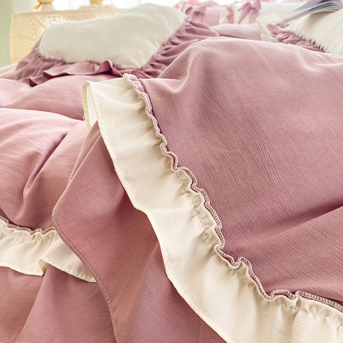 91家纺网 家纺一手货源 找家纺 唐人居 2025新款水洗棉麻梦幻系列 梦幻紫