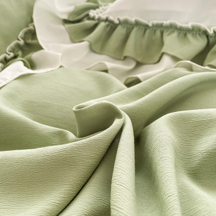 91家纺网 家纺一手货源 找家纺 唐人居 2025新款水洗棉麻梦幻系列 梦幻绿