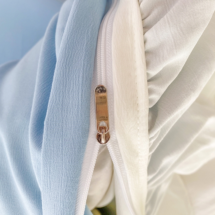 91家纺网 家纺一手货源 找家纺 唐人居 2025新款水洗棉麻梦幻系列 梦幻白蓝