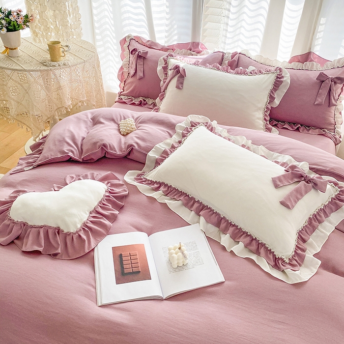 91家纺网 家纺一手货源 找家纺 唐人居 2025新款水洗棉麻梦幻系列 梦幻紫