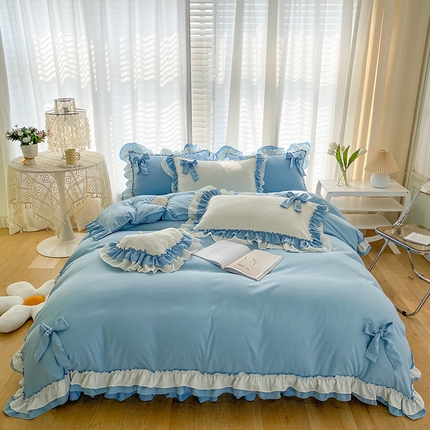唐人居 2025新款水洗棉麻梦幻系列 梦幻蓝