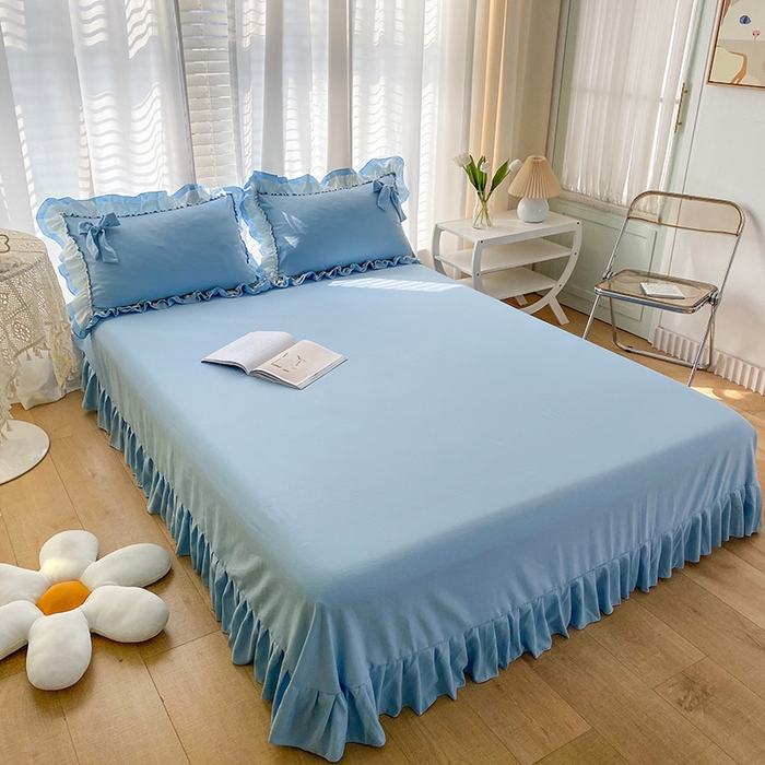 91家纺网 家纺一手货源 找家纺 唐人居 2025新款水洗棉麻梦幻系列 梦幻蓝