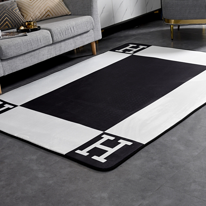 91家纺网 家纺一手货源 找家纺 爵仕 2023轻奢大地垫客厅大地毯复古 H 黑