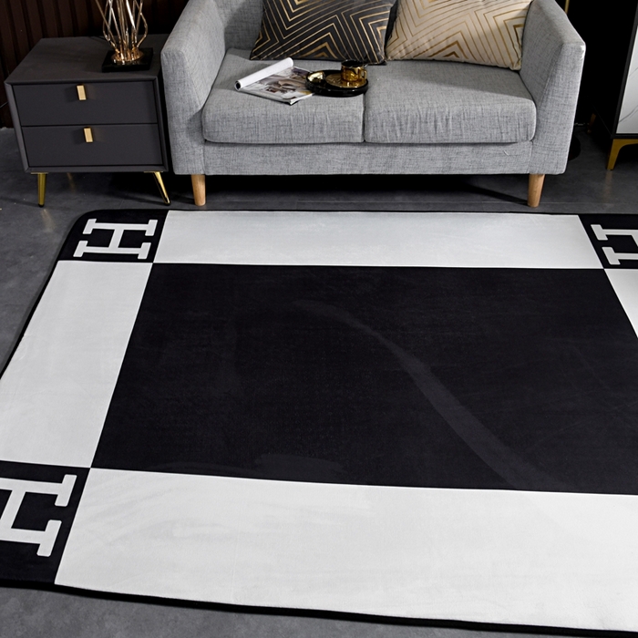 91家纺网 家纺一手货源 找家纺 爵仕 2023轻奢大地垫客厅大地毯复古 H 黑