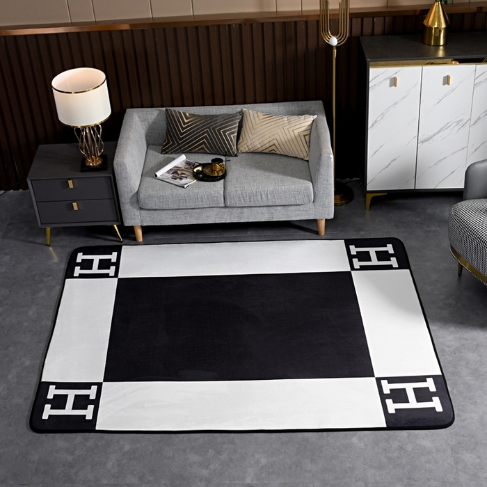 91家纺网 家纺一手货源 找家纺 爵仕 2023轻奢大地垫客厅大地毯复古 H 黑
