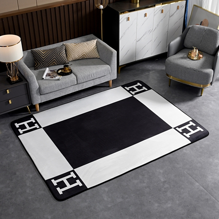 91家纺网 家纺一手货源 找家纺 爵仕 2023轻奢大地垫客厅大地毯复古 H 黑