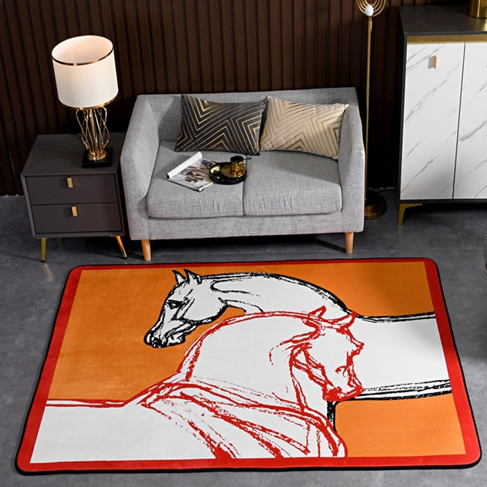 91家纺网 家纺一手货源 找家纺 爵仕 2023轻奢大地垫客厅大地毯复古 毕加索黄