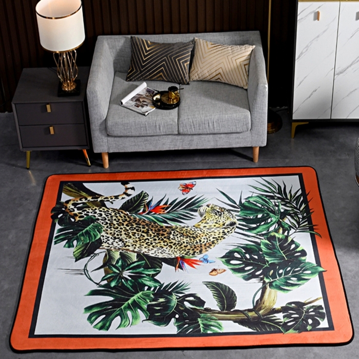 91家纺网 家纺一手货源 找家纺 爵仕 2023轻奢大地垫客厅大地毯复古 豹