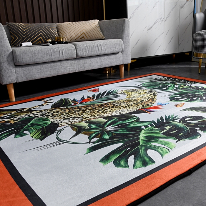 91家纺网 家纺一手货源 找家纺 爵仕 2023轻奢大地垫客厅大地毯复古 豹