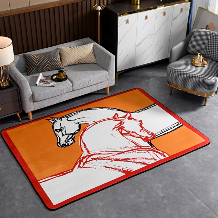 91家纺网 家纺一手货源 找家纺 爵仕 2023轻奢大地垫客厅大地毯复古 毕加索黄