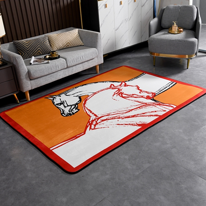 91家纺网 家纺一手货源 找家纺 爵仕 2023轻奢大地垫客厅大地毯复古 毕加索黄