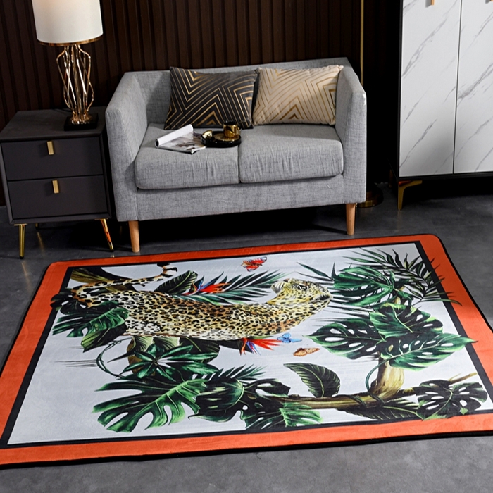 91家纺网 家纺一手货源 找家纺 爵仕 2023轻奢大地垫客厅大地毯复古 豹