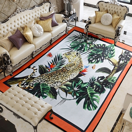 爵仕 2023轻奢大地垫客厅大地毯复古 豹