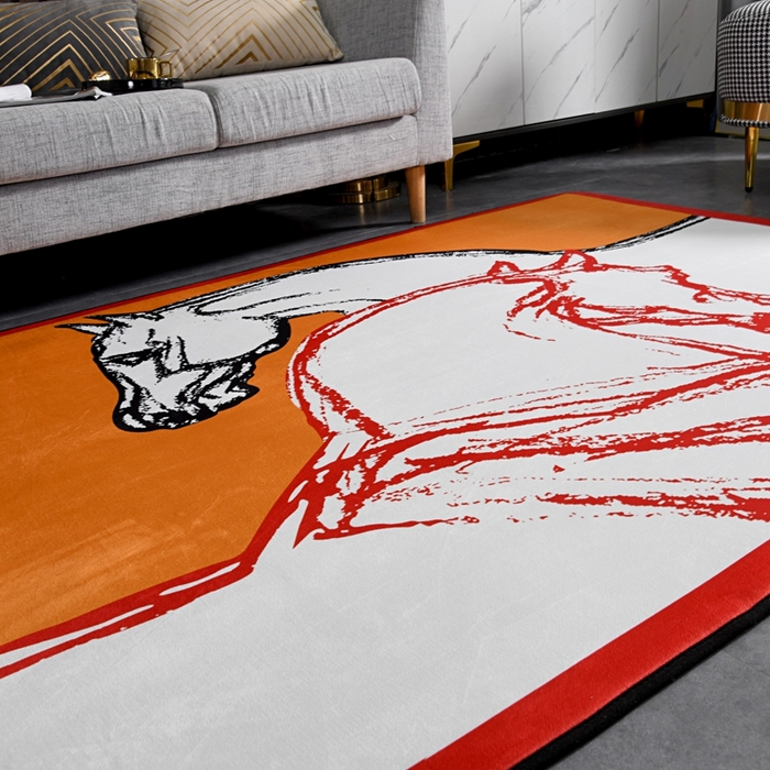 91家纺网 家纺一手货源 找家纺 爵仕 2023轻奢大地垫客厅大地毯复古 毕加索黄