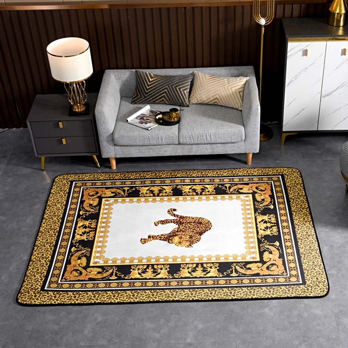 91家纺网 家纺一手货源 找家纺 爵仕 2023轻奢大地垫客厅大地毯复古 复古豹