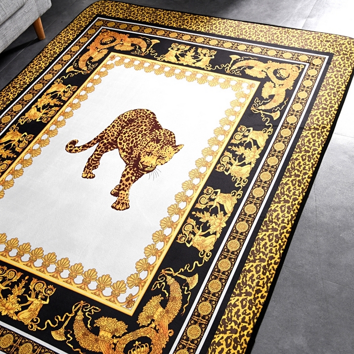 91家纺网 家纺一手货源 找家纺 爵仕 2023轻奢大地垫客厅大地毯复古 复古豹