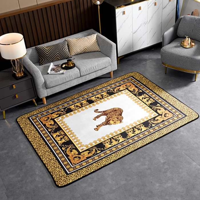 91家纺网 家纺一手货源 找家纺 爵仕 2023轻奢大地垫客厅大地毯复古 复古豹