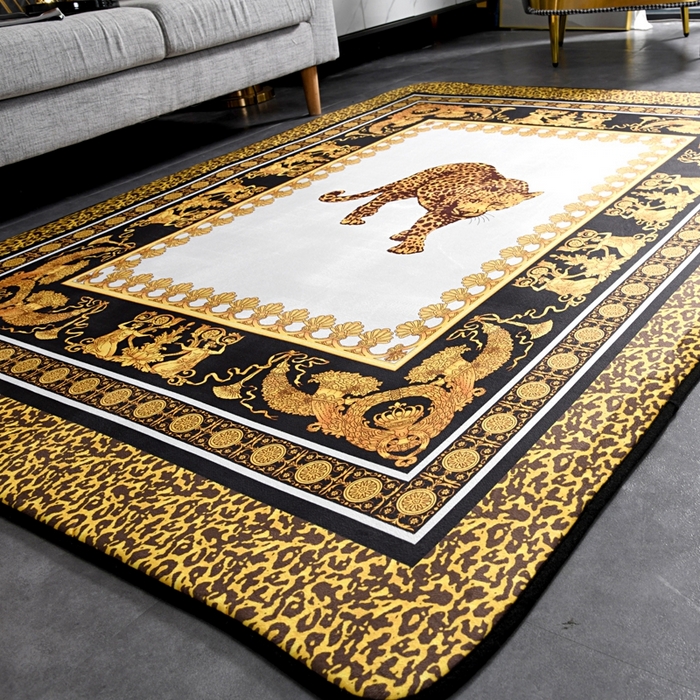 91家纺网 家纺一手货源 找家纺 爵仕 2023轻奢大地垫客厅大地毯复古 复古豹