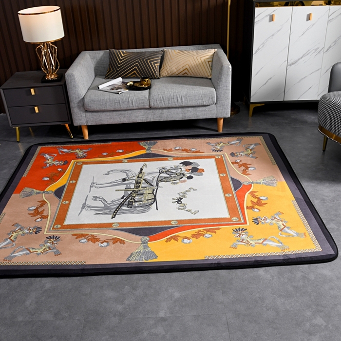 91家纺网 家纺一手货源 找家纺 爵仕 2023轻奢大地垫客厅大地毯复古 皇家车