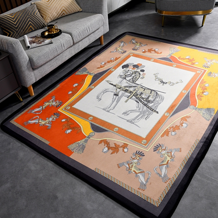 91家纺网 家纺一手货源 找家纺 爵仕 2023轻奢大地垫客厅大地毯复古 皇家车