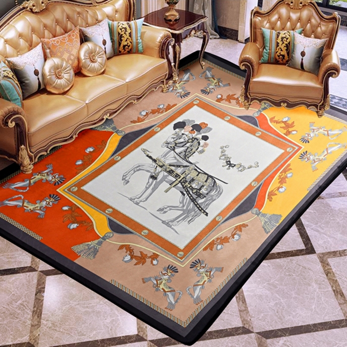 91家纺网 家纺一手货源 找家纺 爵仕 2023轻奢大地垫客厅大地毯复古 皇家车