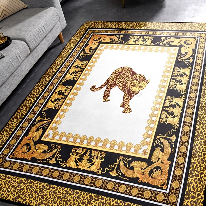 91家纺网 家纺一手货源 找家纺 爵仕 2023轻奢大地垫客厅大地毯复古 复古豹