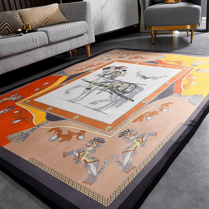 91家纺网 家纺一手货源 找家纺 爵仕 2023轻奢大地垫客厅大地毯复古 皇家车