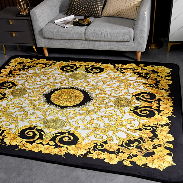 91家纺网 家纺一手货源 找家纺 爵仕 2023轻奢大地垫客厅大地毯复古 金色盛典