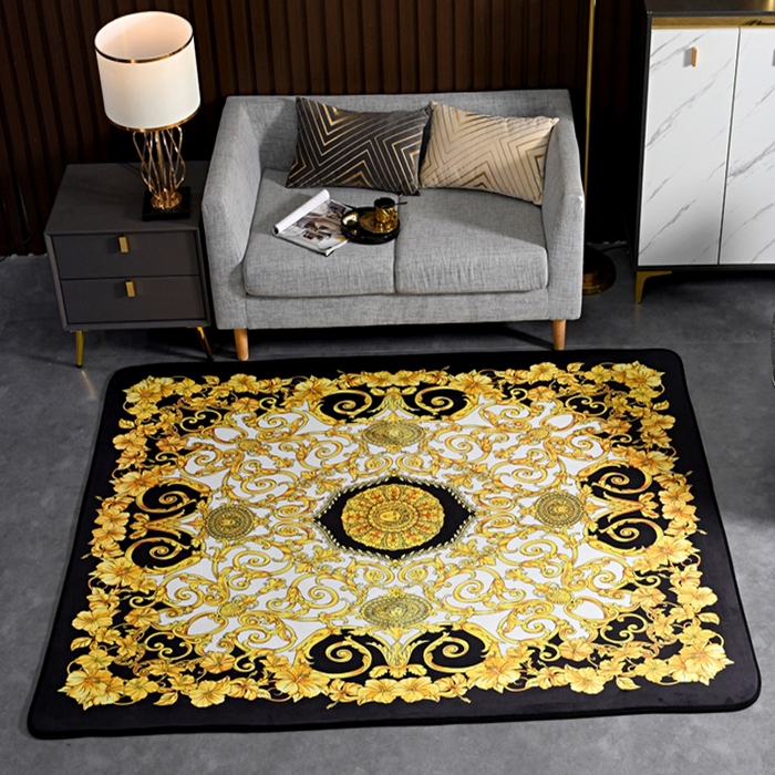 91家纺网 家纺一手货源 找家纺 爵仕 2023轻奢大地垫客厅大地毯复古 金色盛典