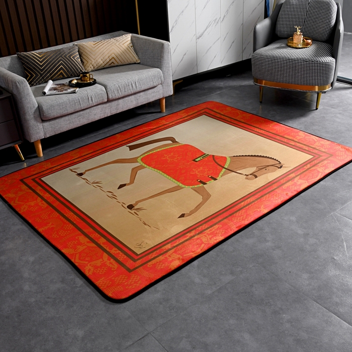 91家纺网 家纺一手货源 找家纺 爵仕 2023轻奢大地垫客厅大地毯复古 郎世宁