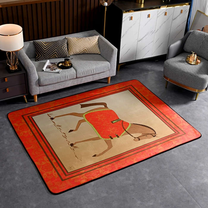 91家纺网 家纺一手货源 找家纺 爵仕 2023轻奢大地垫客厅大地毯复古 郎世宁