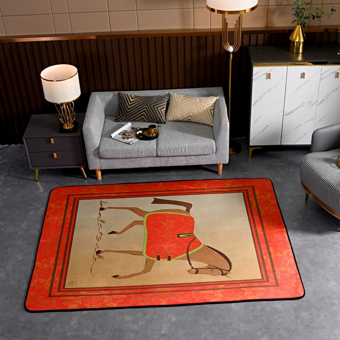 91家纺网 家纺一手货源 找家纺 爵仕 2023轻奢大地垫客厅大地毯复古 郎世宁