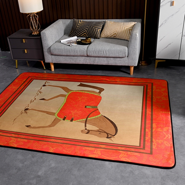 91家纺网 家纺一手货源 找家纺 爵仕 2023轻奢大地垫客厅大地毯复古 郎世宁