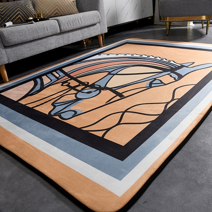 91家纺网 家纺一手货源 找家纺 爵仕 2023轻奢大地垫客厅大地毯复古 马首