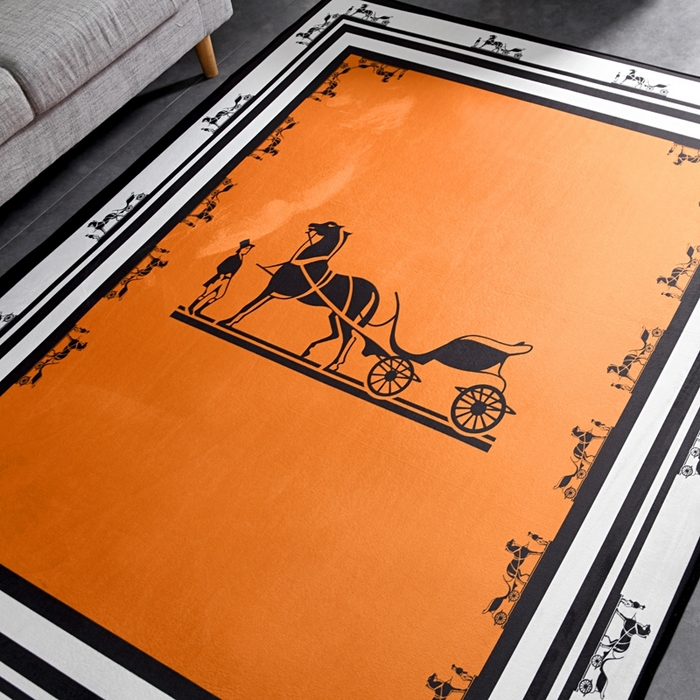 91家纺网 家纺一手货源 找家纺 爵仕 2023轻奢大地垫客厅大地毯复古 马车