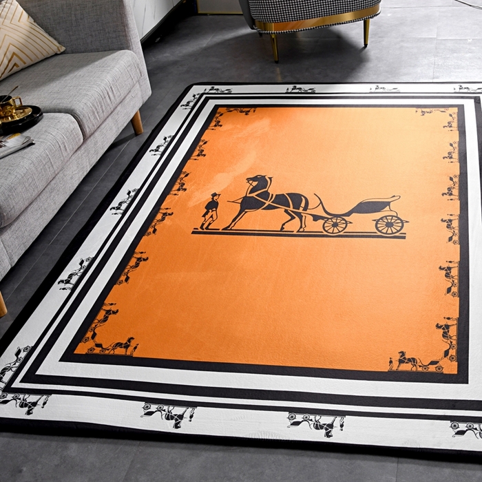 91家纺网 家纺一手货源 找家纺 爵仕 2023轻奢大地垫客厅大地毯复古 马车