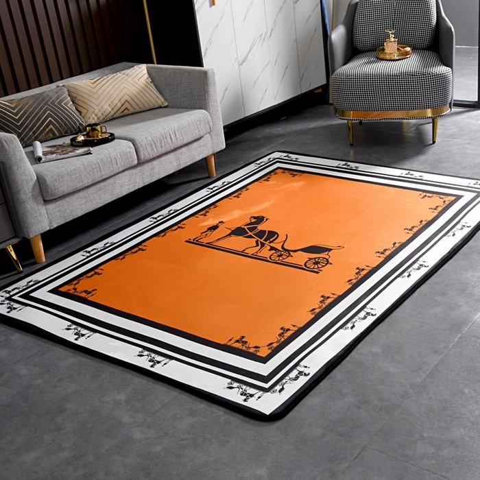 91家纺网 家纺一手货源 找家纺 爵仕 2023轻奢大地垫客厅大地毯复古 马车