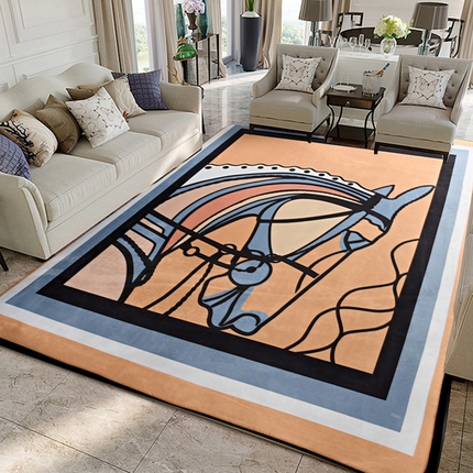 爵仕 2023轻奢大地垫客厅大地毯复古 马首