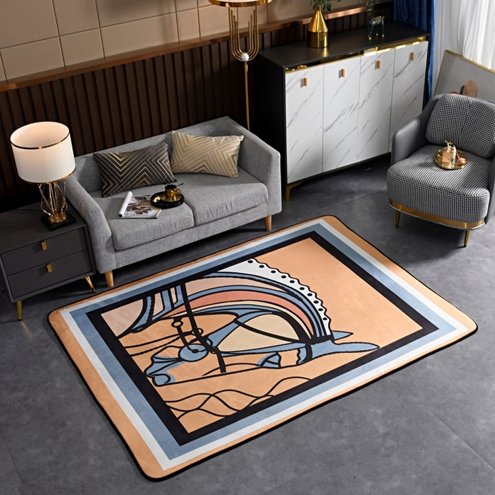 91家纺网 家纺一手货源 找家纺 爵仕 2023轻奢大地垫客厅大地毯复古 马首