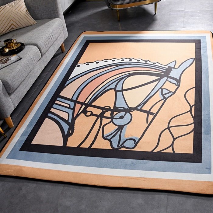 91家纺网 家纺一手货源 找家纺 爵仕 2023轻奢大地垫客厅大地毯复古 马首