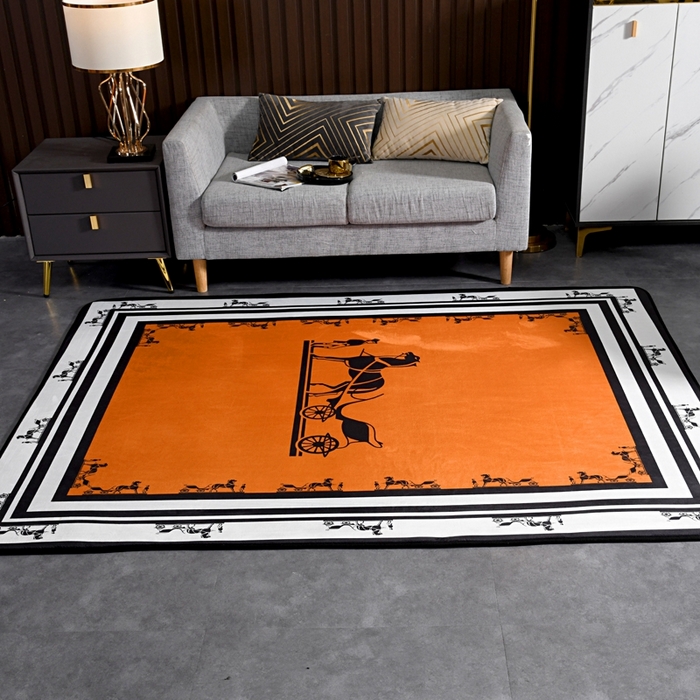 91家纺网 家纺一手货源 找家纺 爵仕 2023轻奢大地垫客厅大地毯复古 马车