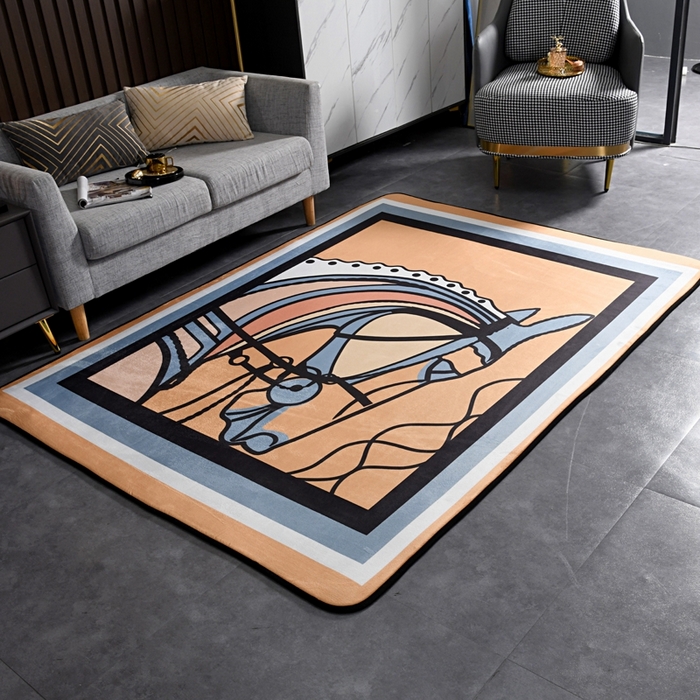 91家纺网 家纺一手货源 找家纺 爵仕 2023轻奢大地垫客厅大地毯复古 马首