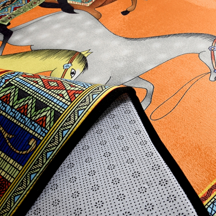 91家纺网 家纺一手货源 找家纺 爵仕 2023轻奢大地垫客厅大地毯复古 群马黄