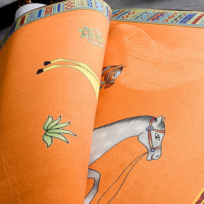 91家纺网 家纺一手货源 找家纺 爵仕 2023轻奢大地垫客厅大地毯复古 群马黄