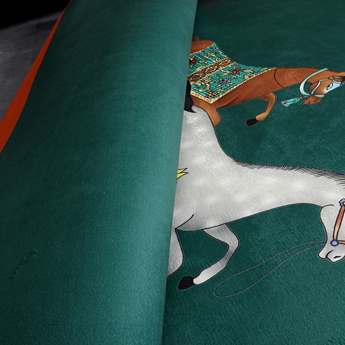 91家纺网 家纺一手货源 找家纺 爵仕 2023轻奢大地垫客厅大地毯复古 群马蓝