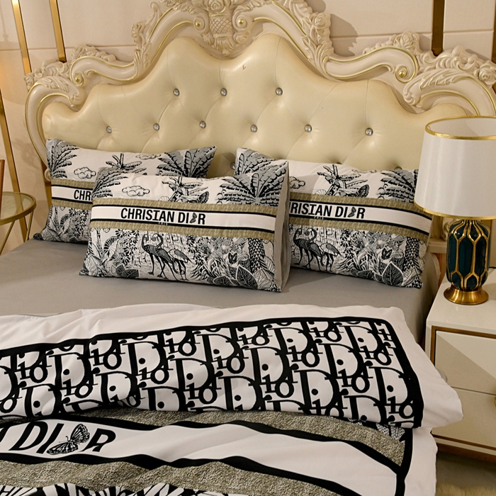 91家纺网 家纺一手货源 找家纺 爵仕 2023新款轻奢简约风全棉四件套 D家黑