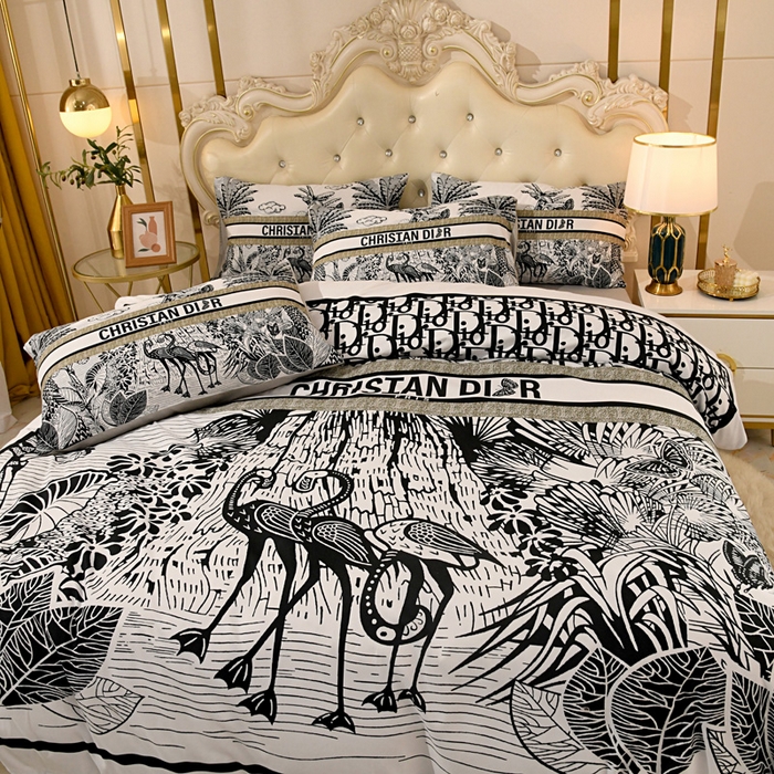 91家纺网 家纺一手货源 找家纺 爵仕 2023新款轻奢简约风全棉四件套 D家黑